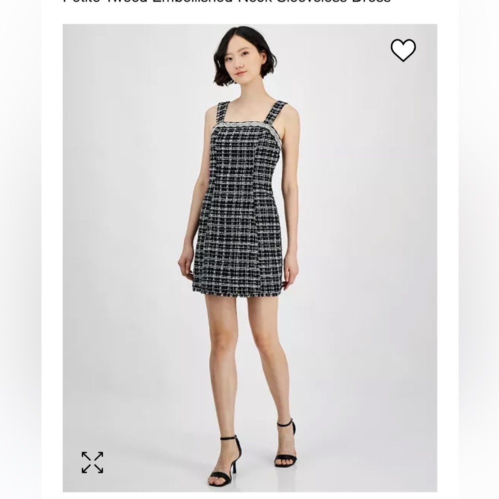 Elie Tahari Juneau Multi Tweed Embellished Pearl Beaded Dress size M